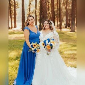 Azazie blue bridesmaid dress size 18